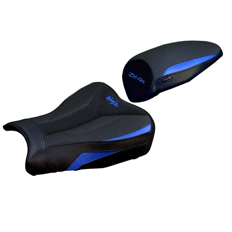 Kawasaki ZX4R 2023 2024 Seat Cover Tappezzeria Italia Ultragrip in Blue and Black