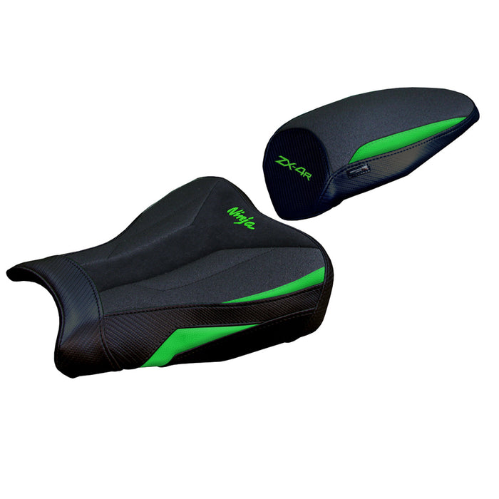 Kawasaki ZX4R 2023 2024 Seat Cover Tappezzeria Italia Ultragrip in Green and Black