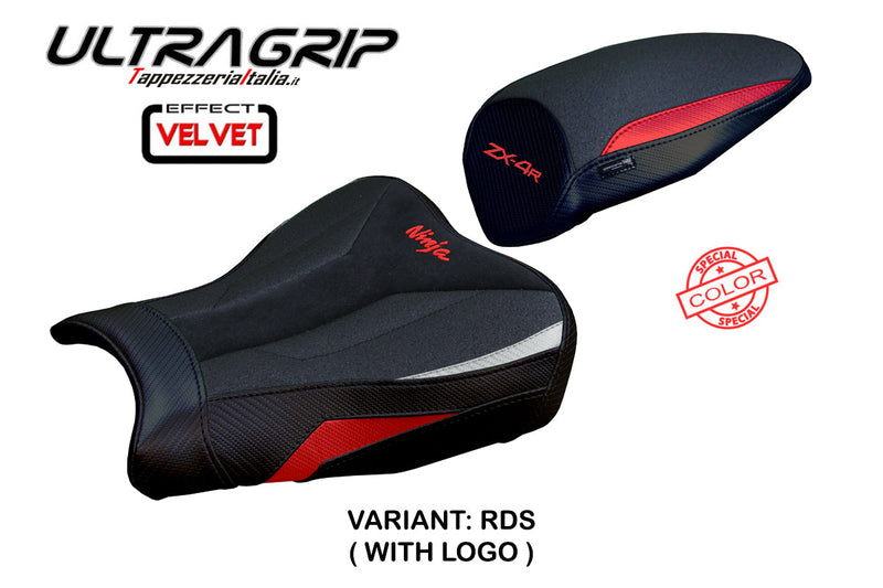 Kawasaki ZX4R 2023 2024 Seat Cover Tappezzeria Italia Ultragrip in Red Silver and Black