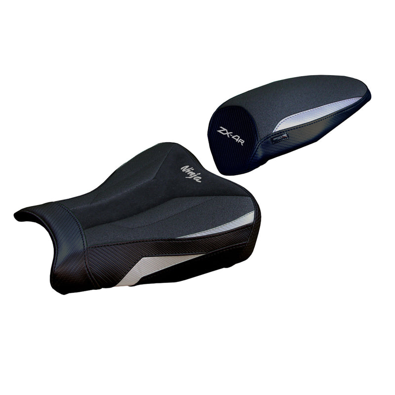 Kawasaki ZX4R 2023 2024 Seat Cover Tappezzeria Italia Ultragrip in Silver and Black