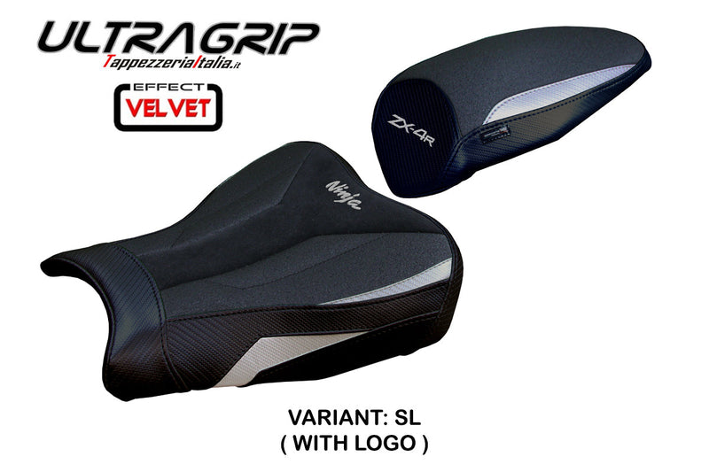 Kawasaki ZX4R 2023 2024 Seat Cover Tappezzeria Italia Ultragrip in Silver and Black