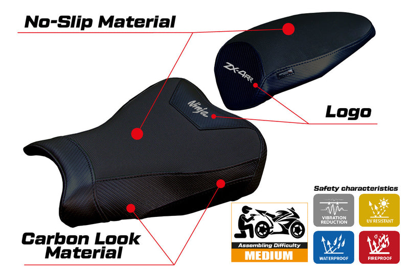Kawasaki ZX4RR 2023 2024 Seat Cover Tappezzeria Italia in Black