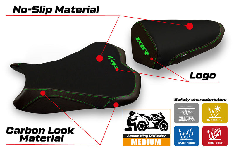 Kawasaki Ninja ZX6R 2013-2018 Seat Cover Tappezzeria Italia in Black
