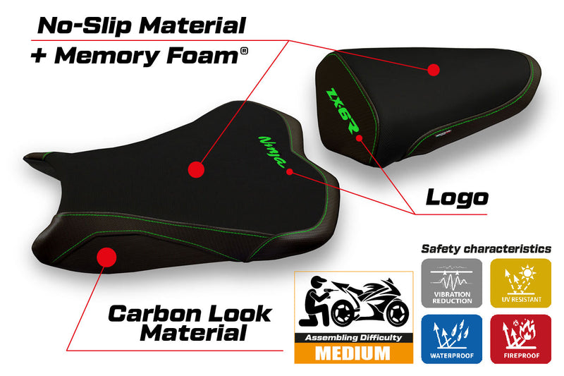 Kawasaki Ninja ZX6R 2009-2012 Seat Cover Tappezzeria Italia Comfort in Black