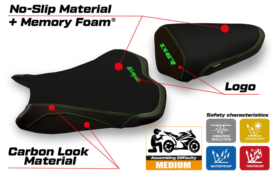 Kawasaki Ninja ZX6R 2013-2018 Seat Cover Tappezzeria Italia Comfort in Black