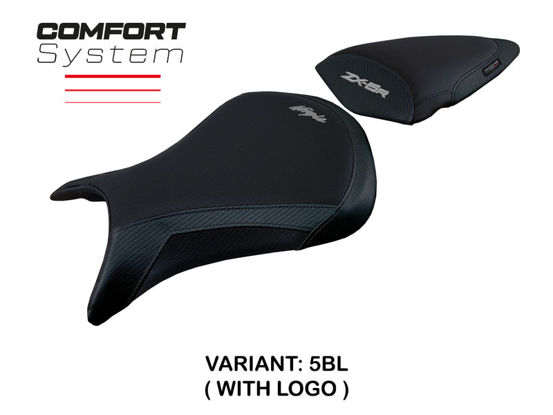 Kawasaki Ninja ZX6R 2007 2008 Seat Cover Tappezzeria Italia Comfort in Green and Black