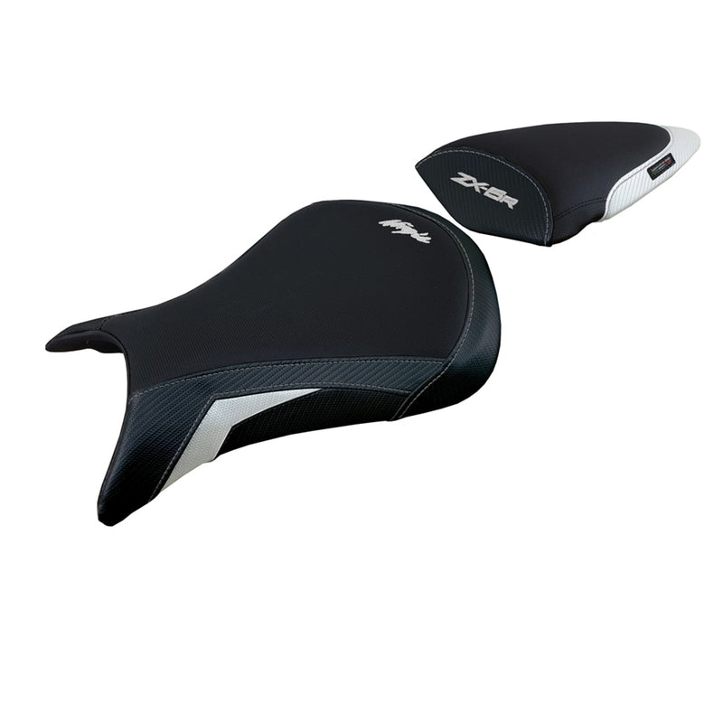Kawasaki Ninja ZX6R 2005 2006 Seat Cover Tappezzeria Italia in White and Black