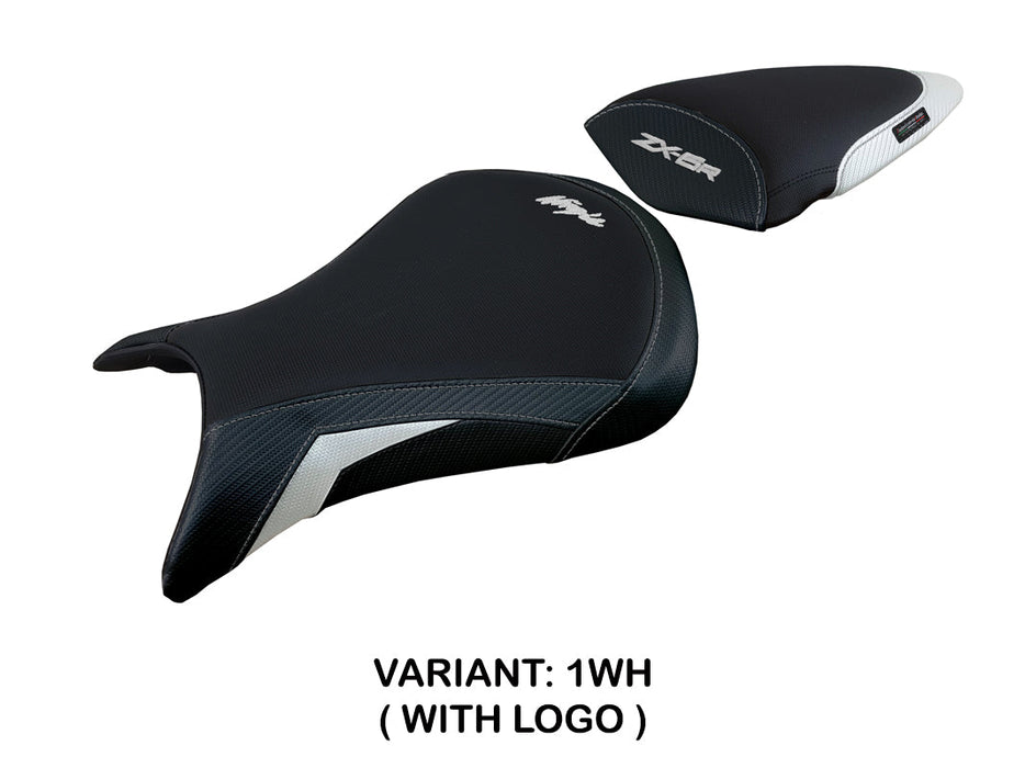 Kawasaki Ninja ZX6R 2005 2006 Seat Cover Tappezzeria Italia in White and Black