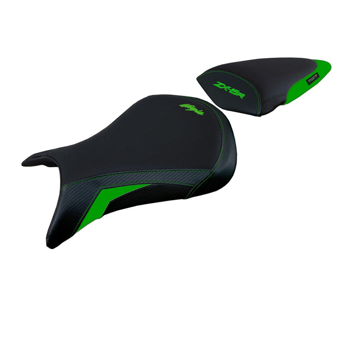 Kawasaki Ninja ZX6R 2005 2006 Seat Cover Tappezzeria Italia in Green and Black