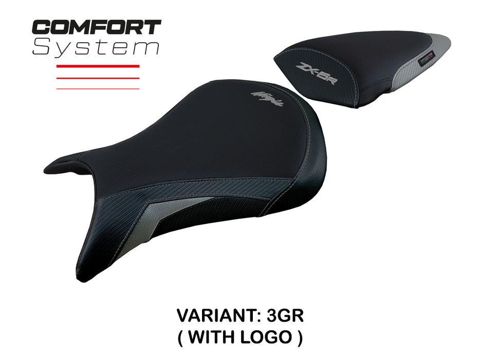 Kawasaki Ninja ZX6R 2005 2006 Seat Cover Tappezzeria Italia Comfort in Grey and Black