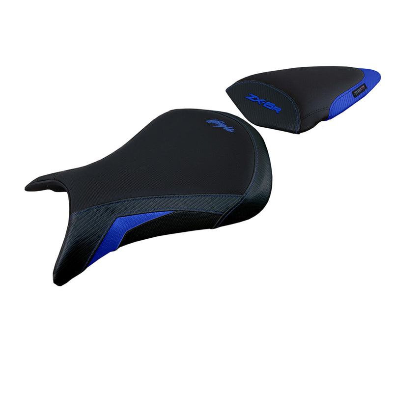 Kawasaki Ninja ZX6R 2005 2006 Seat Cover Tappezzeria Italia Comfort in Blue and Black