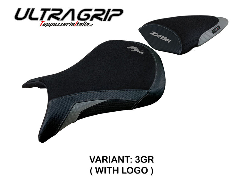 Kawasaki Ninja ZX6R 2005 2006 Seat Cover Tappezzeria Italia Ultragrip in Grey and Black
