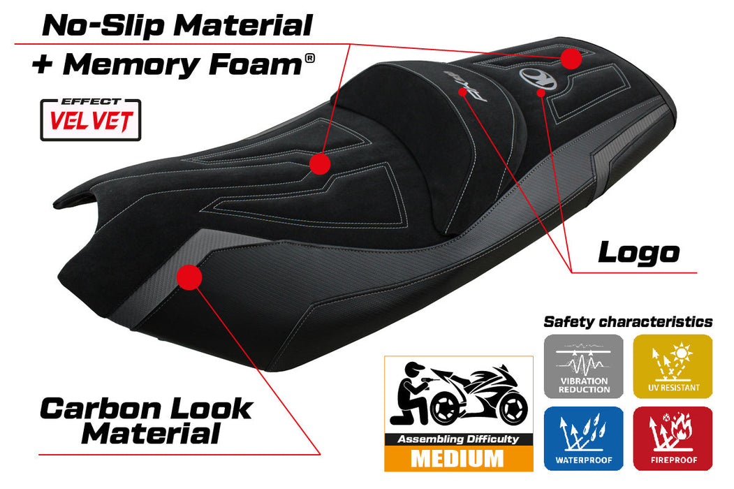 Kymco AK 550 2017-2024 Seat Cover Tappezzeria Italia Comfort in White