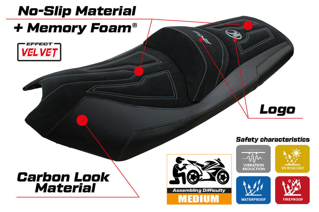 Kymco AK 550 2017-2024 Seat Cover Tappezzeria Italia Comfort in Grey