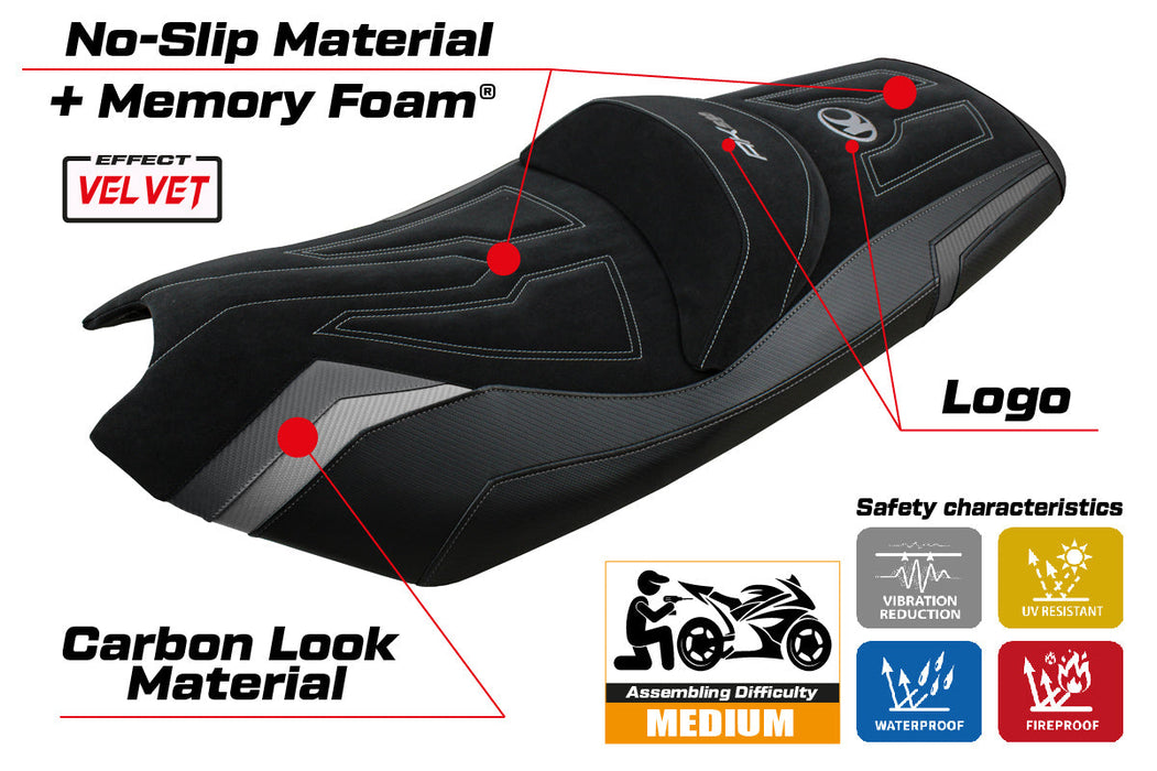 Kymco AK 550 2017-2024 Seat Cover Tappezzeria Italia Comfort in Black