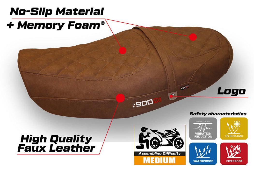 Kawasaki Z900RS 2018-2024 Seat Cover Tappezzeria Comfort Leather Brown