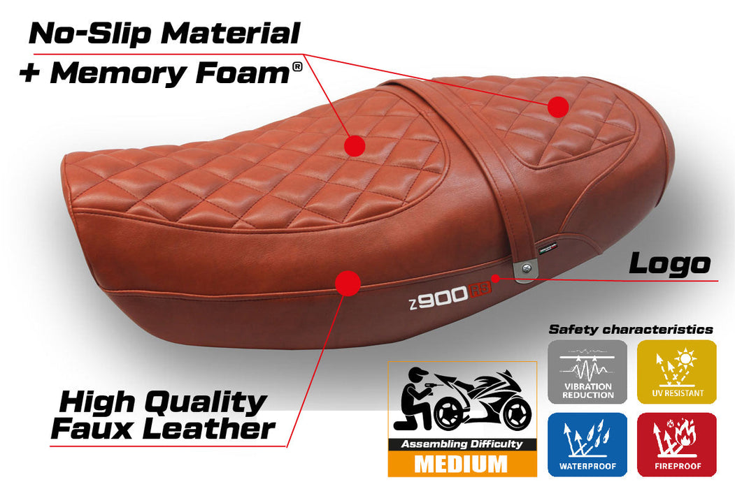 Kawasaki Z900RS 2018-2024 Seat Cover Tappezzeria Comfort Leather Brick