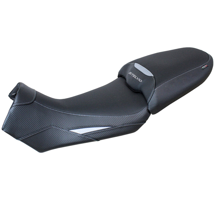 Moto Guzzi Stelvio 1000 2024 Seat Cover Tappezzeria Italia in Silver and Black