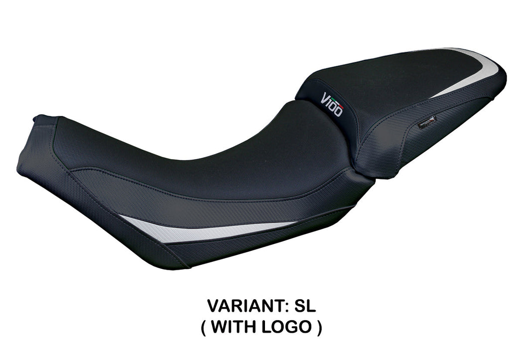 Moto Guzzi V100 Mandello 2022-2024 Seat Cover Tappezzeria Silver Black