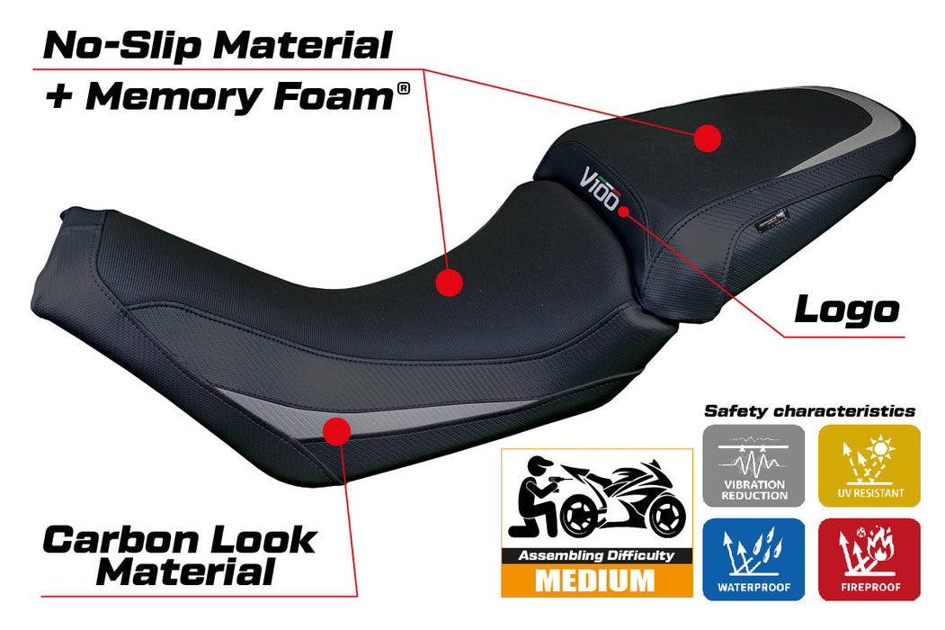 Moto Guzzi V100 Mandello 2022-2024 Seat Cover Tappezzeria Comfort Grey