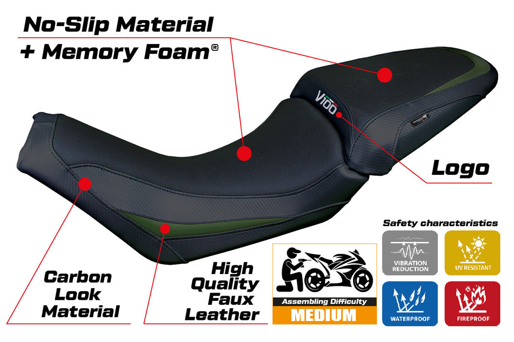 Moto Guzzi V100 Mandello 2022-2024 Seat Cover Tappezzeria Comfort Green