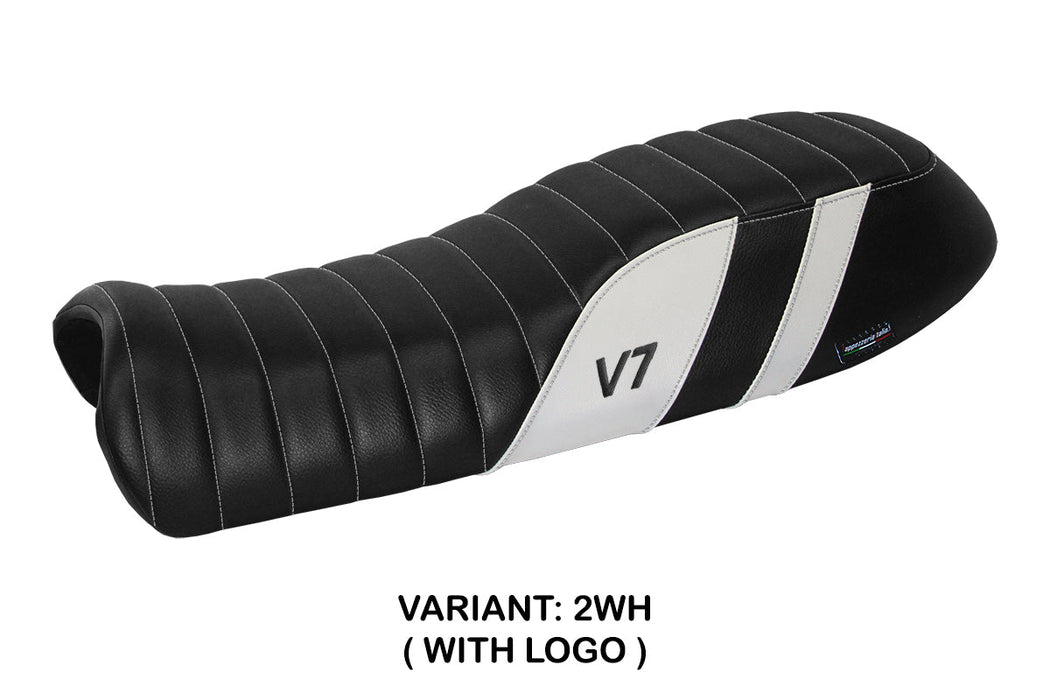 Moto Guzzi V7 2011-2020 Seat Cover Tappezzeria Italia in White and Black
