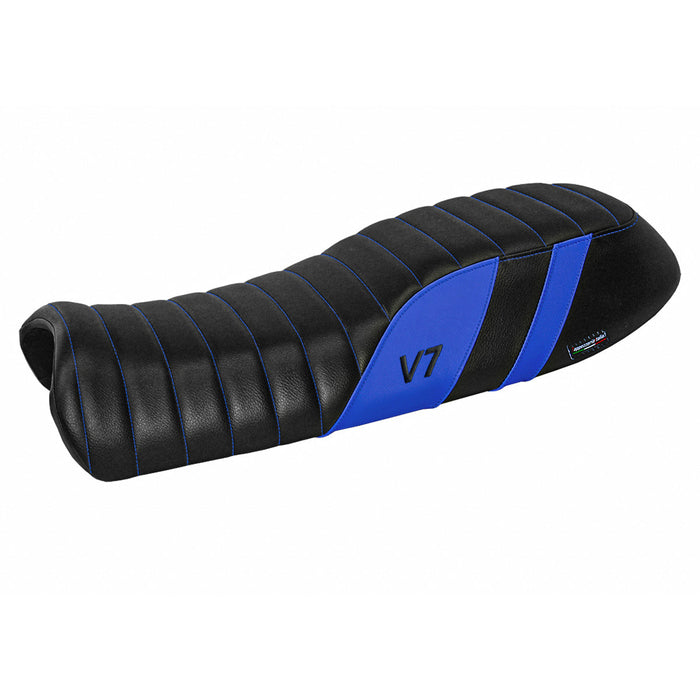 Moto Guzzi V7 2011-2020 Seat Cover Tappezzeria Italia in Blue and Black