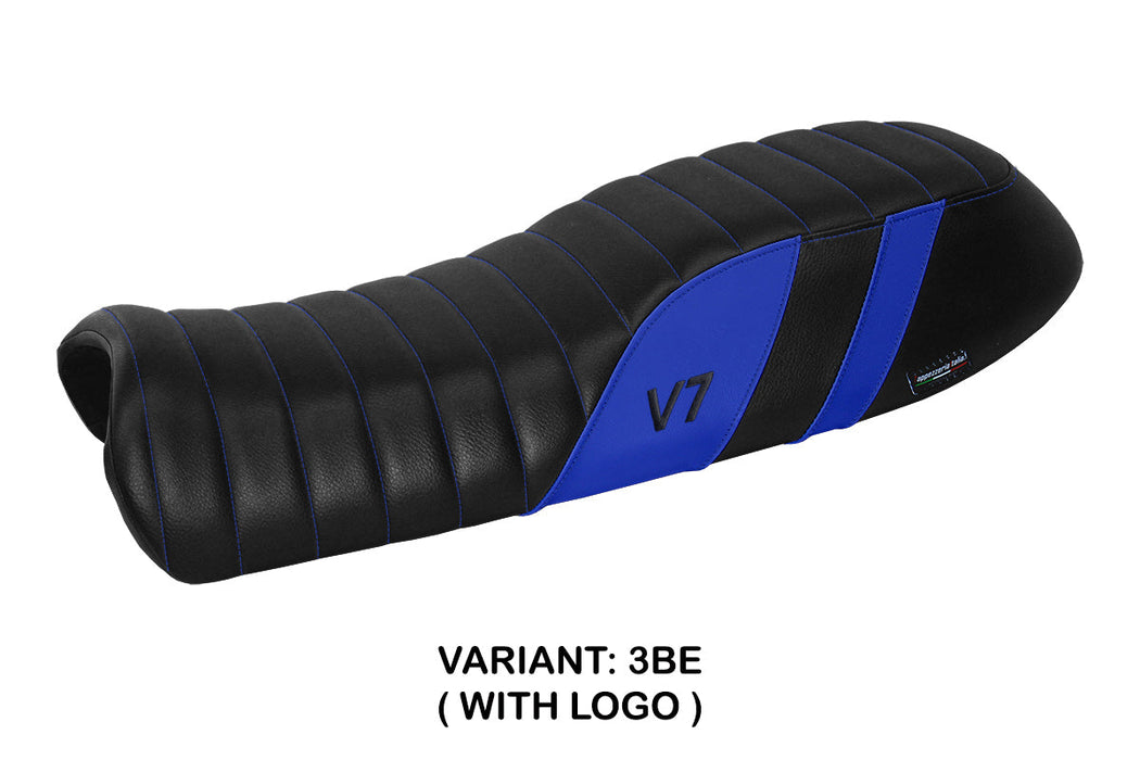 Moto Guzzi V7 2011-2020 Seat Cover Tappezzeria Italia in Blue and Black