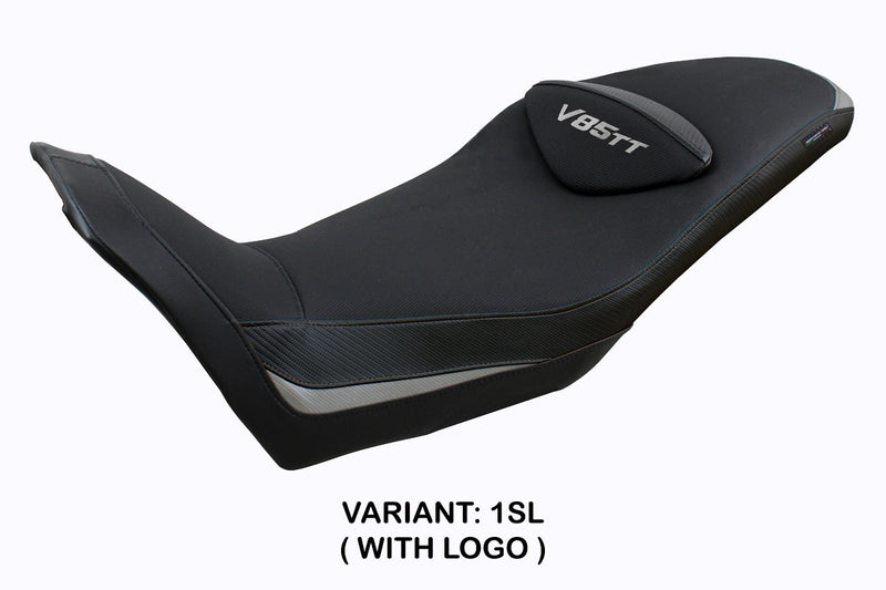 Moto Guzzi V85TT 2019-2024 Seat Cover Tappezzeria Italia in Silver and Black