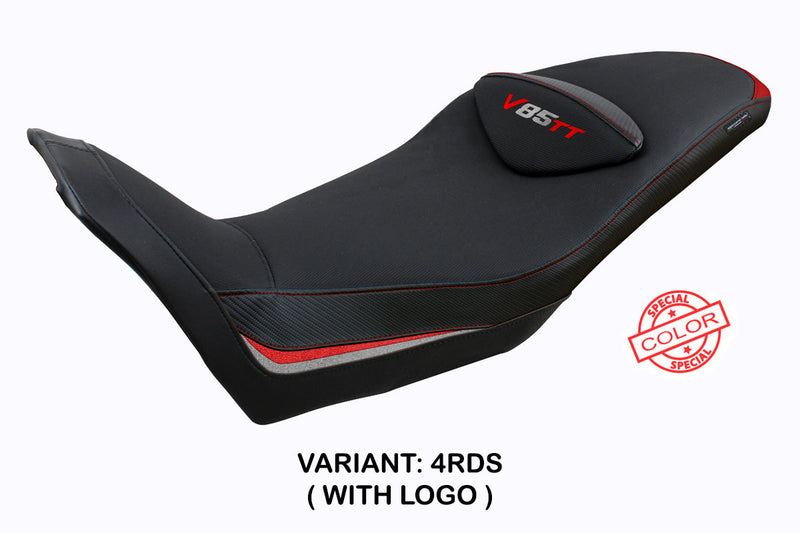 Moto Guzzi V85TT 2019-2024 Seat Cover Tappezzeria Italia in Red Silver and Black