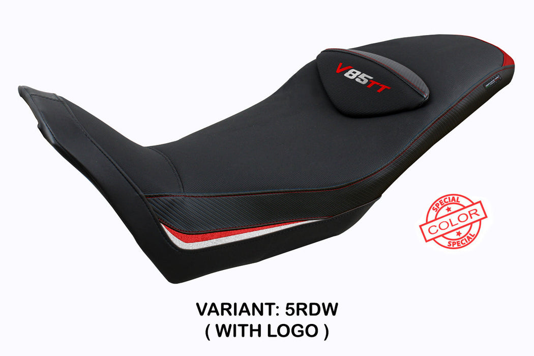 Moto Guzzi V85TT 2019-2024 Seat Cover Tappezzeria Italia in Red White and Black