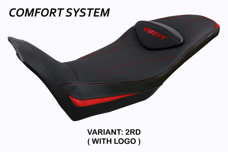 Moto Guzzi V85TT 2019-2024 Seat Cover Tappezzeria Italia Comfort in Red and Black