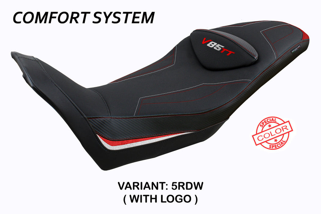 Moto Guzzi V85TT 2019-2024 Seat Cover Tappezzeria Italia Comfort in Red and White