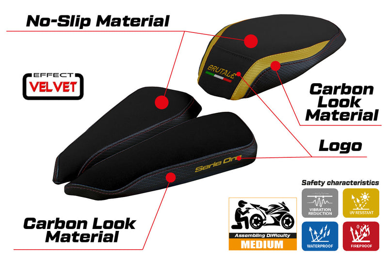 MV Agusta Brutale 1000RR 2020-2024 Seat Cover Tappezzeria Italia in Gold