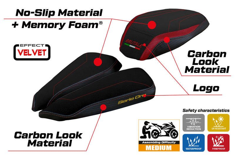 MV Agusta Brutale 1000RR 2020-2024 Seat Cover Tappezzeria Italia Comfort in Bordeaux