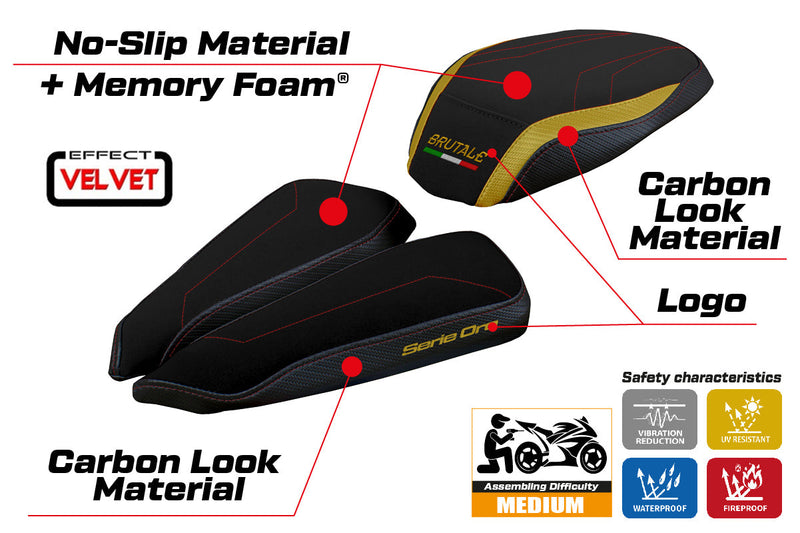 MV Agusta Brutale 1000RR 2020-2024 Seat Cover Tappezzeria Italia Comfort in Gold