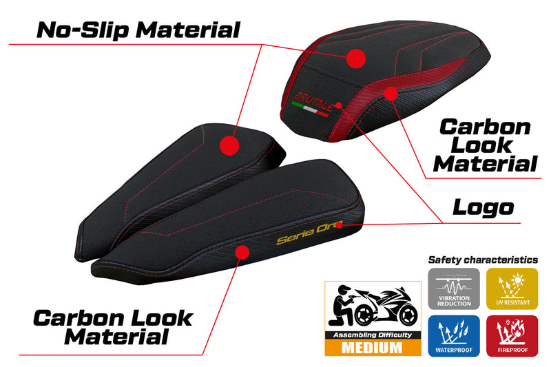 MV Agusta Brutale 1000RR 2020-2024 Seat Cover Tappezzeria Italia Ultragrip in Bordeau