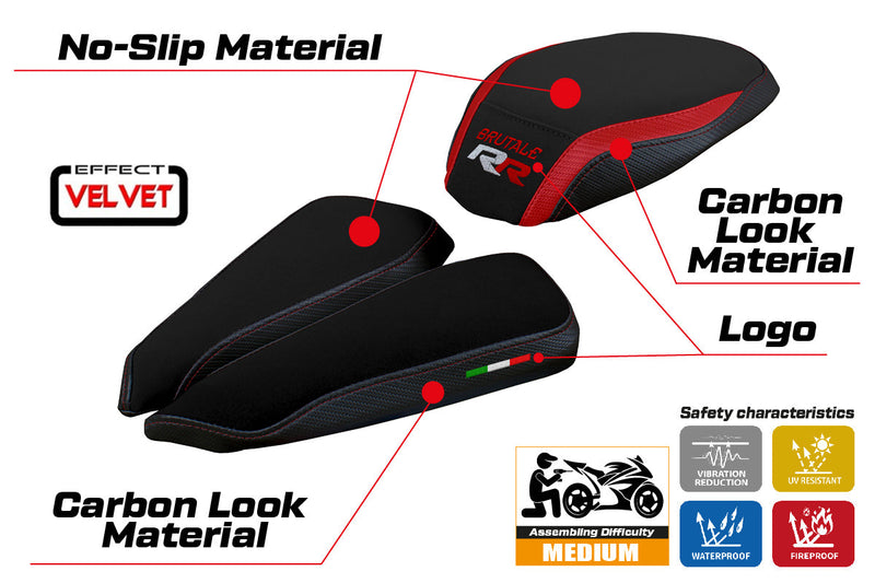 MV Agusta Brutale 1000RR 2020-2024 Seat Cover Tappezzeria Italia in Black