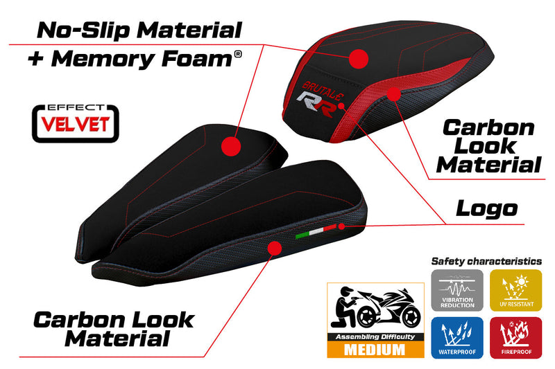 MV Agusta Brutale 1000RR 2020-2024 Seat Cover Tappezzeria Italia Comfort in Black