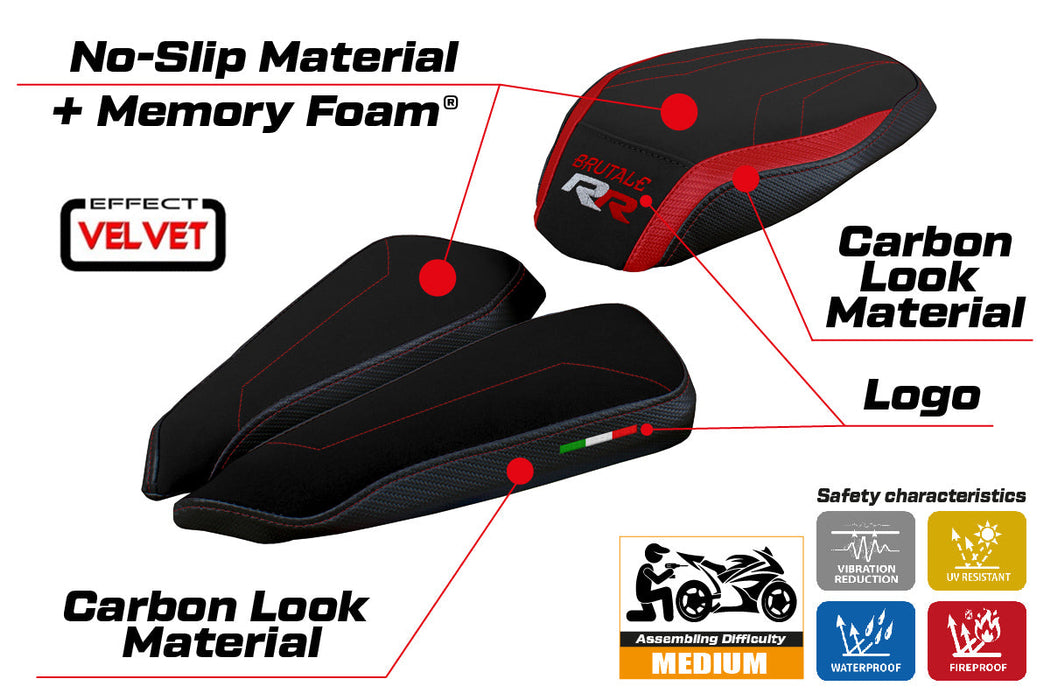 MV Agusta Brutale 1000RR 2020-2024 Seat Cover Tappezzeria Italia Comfort in Black