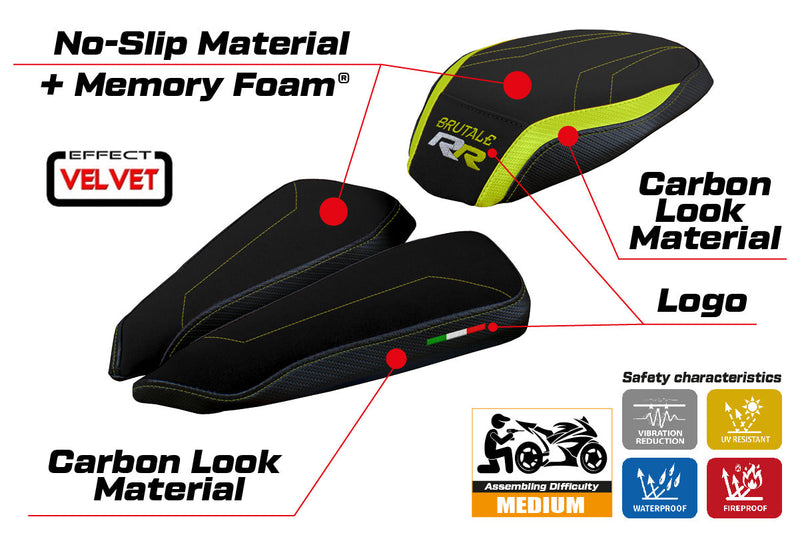 MV Agusta Brutale 1000RR 2020-2024 Seat Cover Tappezzeria Italia Comfort in Yellow