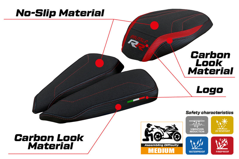 MV Agusta Brutale 1000RR 2020-2024 Seat Cover Tappezzeria Italia Ultragrip in Black