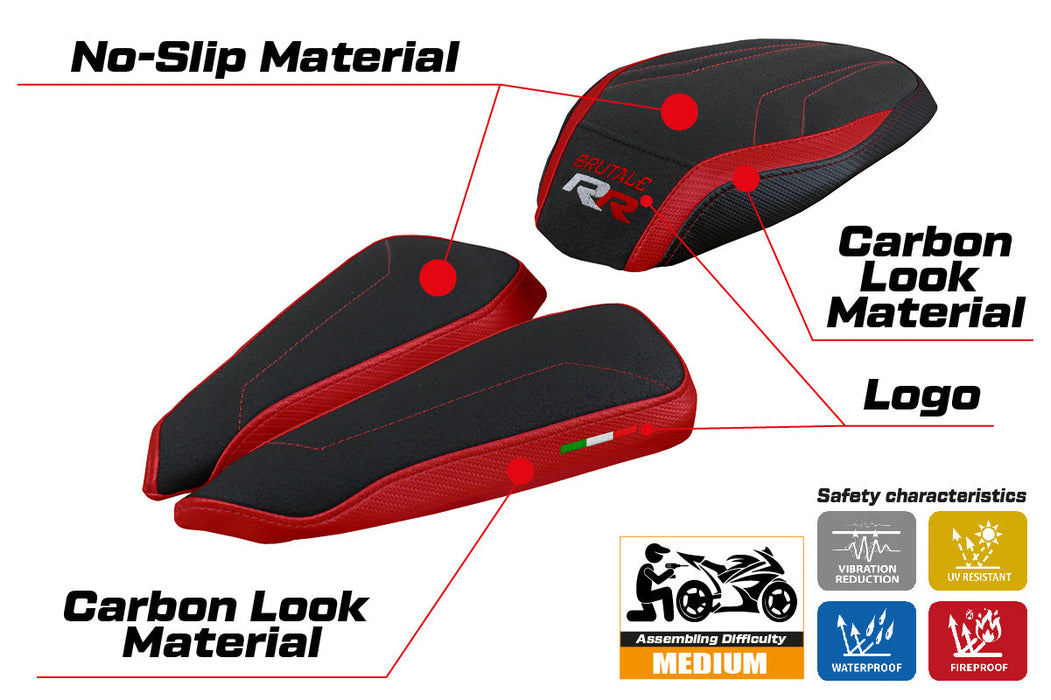 MV Agusta Brutale 1000RR 2020-2024 Seat Cover Tappezzeria Italia Ultragrip in Red