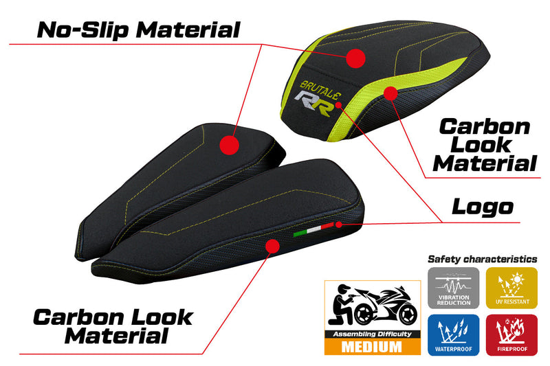 MV Agusta Brutale 1000RR 2020-2024 Seat Cover Tappezzeria Italia Ultragrip in Yellow