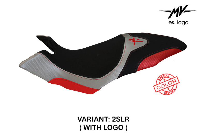 MV Agusta Dragster 800 2014-2018 Seat Cover Tappezzeria Italia in Silver and Red