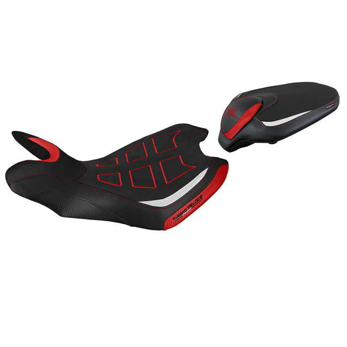 MV Agusta Turismo Veloce 2014-2020 Seat Cover Tappezzeria Italia Ultragrip in White and Red