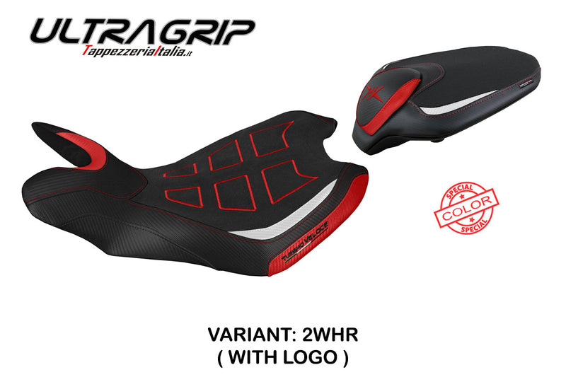 MV Agusta Turismo Veloce 2014-2020 Seat Cover Tappezzeria Italia Ultragrip in White and Red