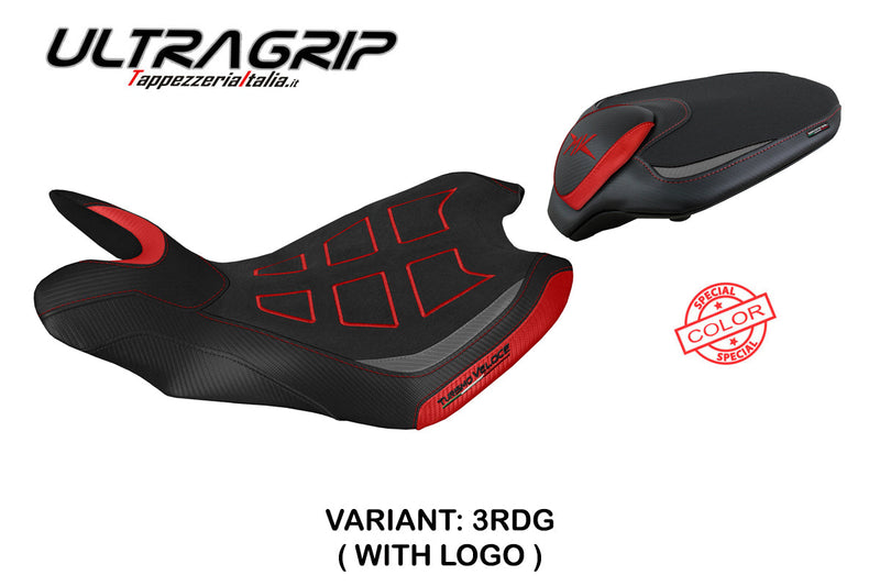 MV Agusta Turismo Veloce 2014-2020 Seat Cover Tappezzeria Italia Ultragrip in Red and Grey