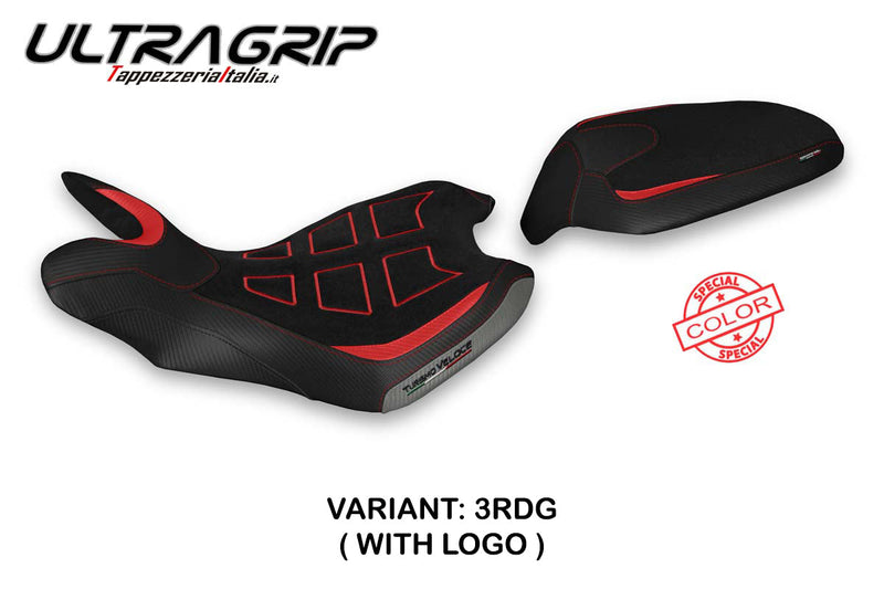 MV Agusta Turismo Veloce 2021-2024 Seat Cover Tappezzeria Italia Ultragrip in Red in Grey SE