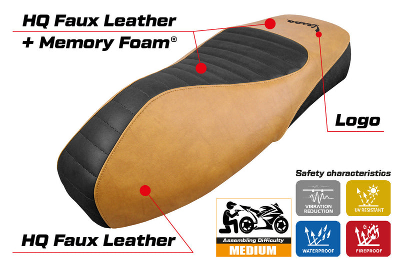 Vespa GTS 125 150 300 2009-2024 Seat Cover Tappezzeria Italia Comfort in Camel SE